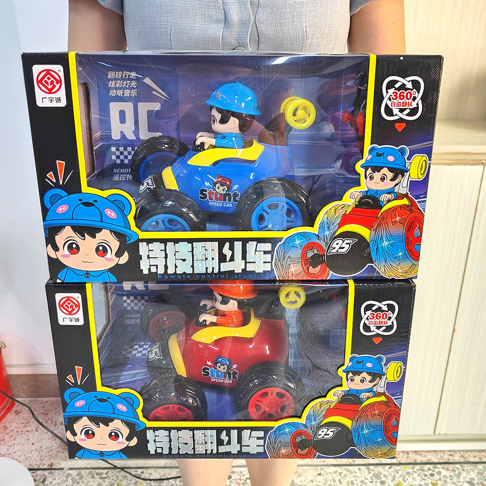 Influencer-approved remote control stunt roll-over car with lights and music, rechargeable remote control car toy for boys, available for dropshipping - image 2