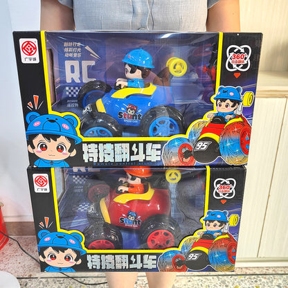 Influencer-approved remote control stunt roll-over car with lights and music, rechargeable remote control car toy for boys, available for dropshipping - image 2