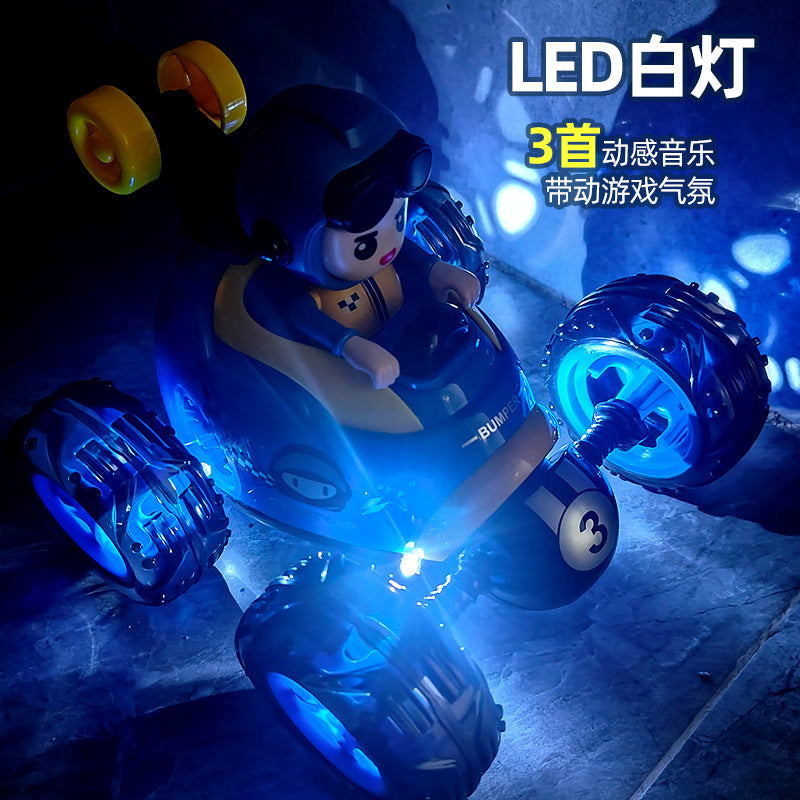 Influencer-approved remote control stunt roll-over car with lights and music, rechargeable remote control car toy for boys, available for dropshipping - image 4