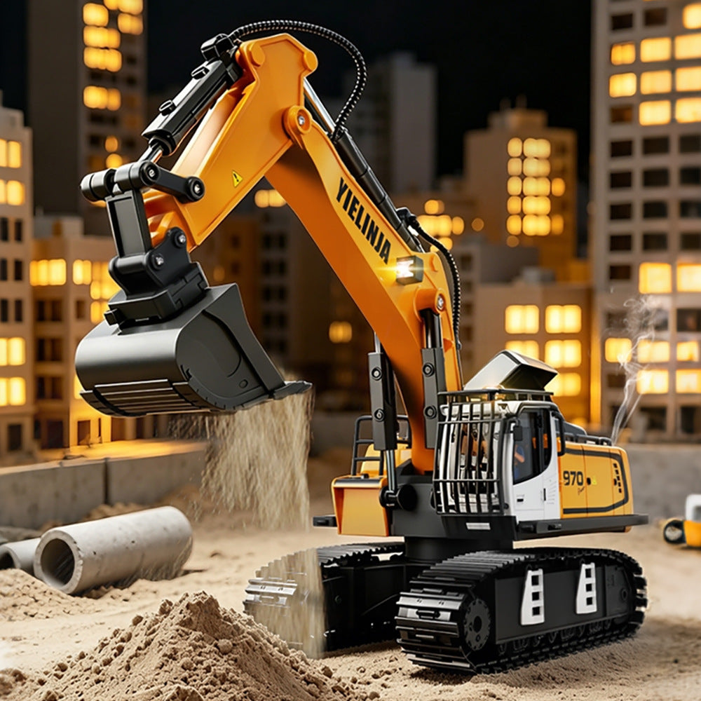 Cross-border wholesale remote control toy for boys, simulated excavator dump truck, 17-channel alloy construction vehicle, children's toy car - image 4