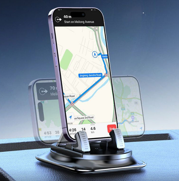 Mirror-mounted car phone holder with high-grade silicone pad, non-slip, traceless adhesive, universal for car interior center console navigation - image 1