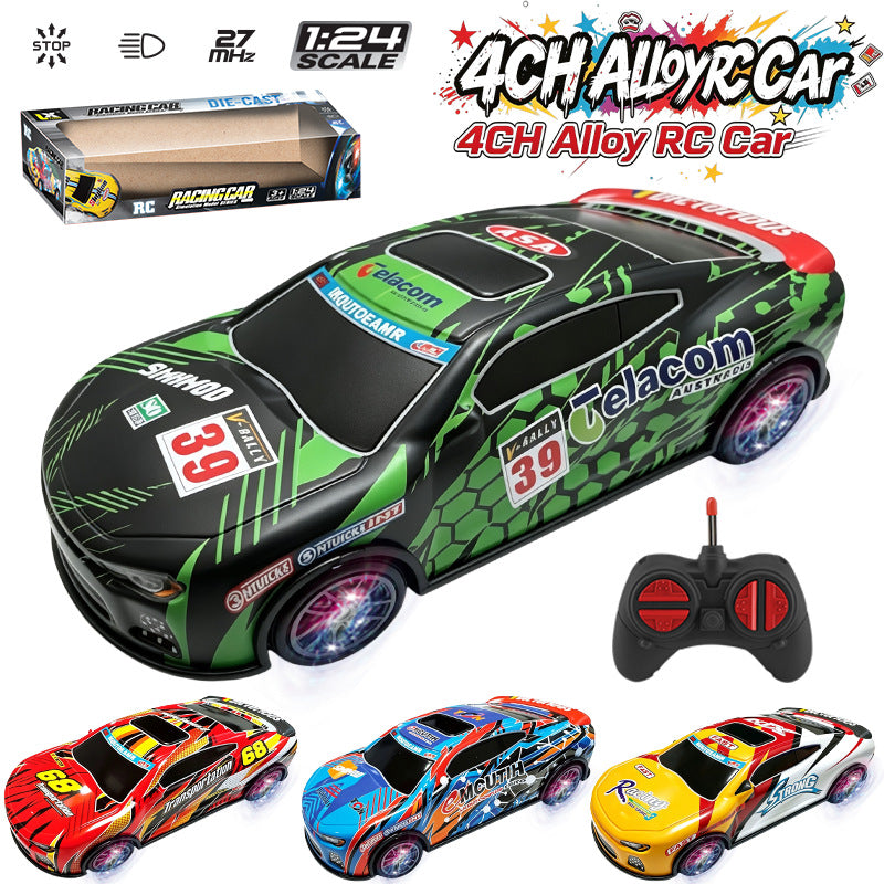 Cross-border four-way drift high-speed rally racing car, alloy graffiti tinplate electric remote control car, children's toy car model - image 1