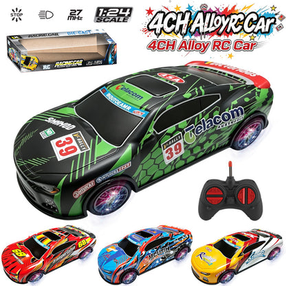 Cross-border four-way drift high-speed rally racing car, alloy graffiti tinplate electric remote control car, children's toy car model - image 1