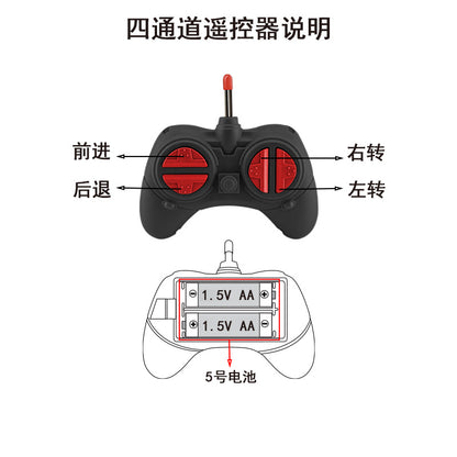 Cross-border four-way drift high-speed rally racing car, alloy graffiti tinplate electric remote control car, children's toy car model - image 4