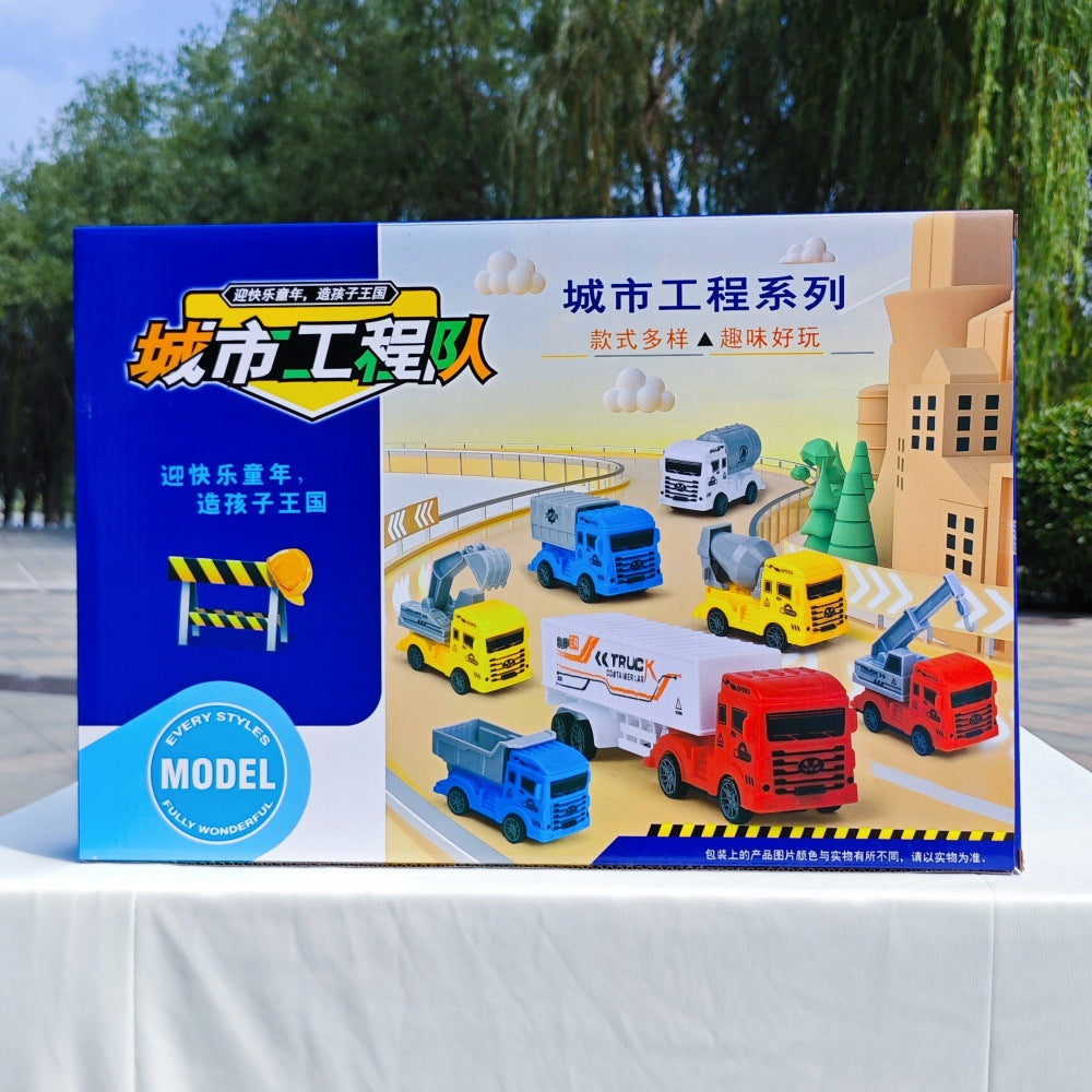 Toy car with inertia and pull-back action, simulated city construction vehicle model, boy's gift car set, children's toy wholesale - image 4