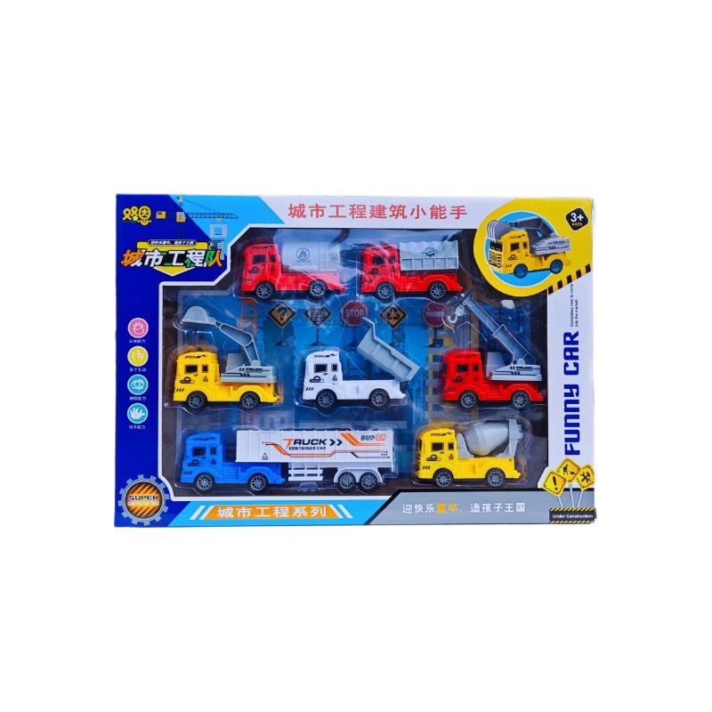 Toy car with inertia and pull-back action, simulated city construction vehicle model, boy's gift car set, children's toy wholesale - image 5
