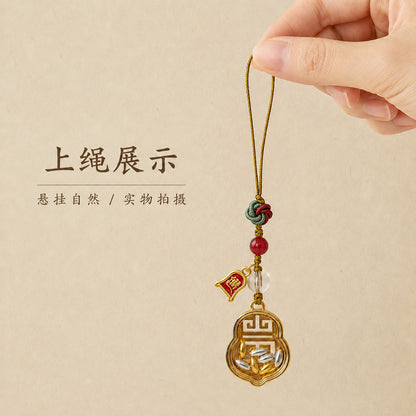 【Handmade Weaving】New Chinese Style Seven-Grain Rice Ornament for Pocket Decoration, Seven-Grain Rice Car Key Fortune Pendant - image 2