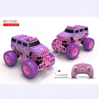 Cross-border 2.4G amphibious climbing off-road vehicle remote control monster truck pink remote control car toy for girls - image 1