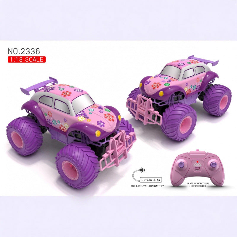 Cross-border 2.4G amphibious climbing off-road vehicle remote control monster truck pink remote control car toy for girls - image 2