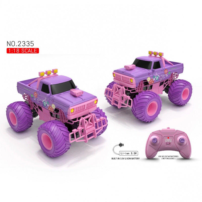 Cross-border 2.4G amphibious climbing off-road vehicle remote control monster truck pink remote control car toy for girls - image 3