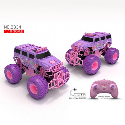 Cross-border 2.4G amphibious climbing off-road vehicle remote control monster truck pink remote control car toy for girls - image 4