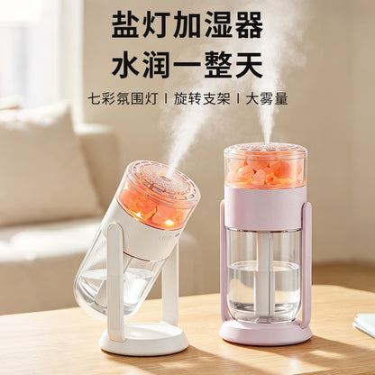 Cross-border 26 new model salt lamp oscillating humidifier with large mist output, USB-powered for home, bedroom, and car use, small air humidifier - image 2
