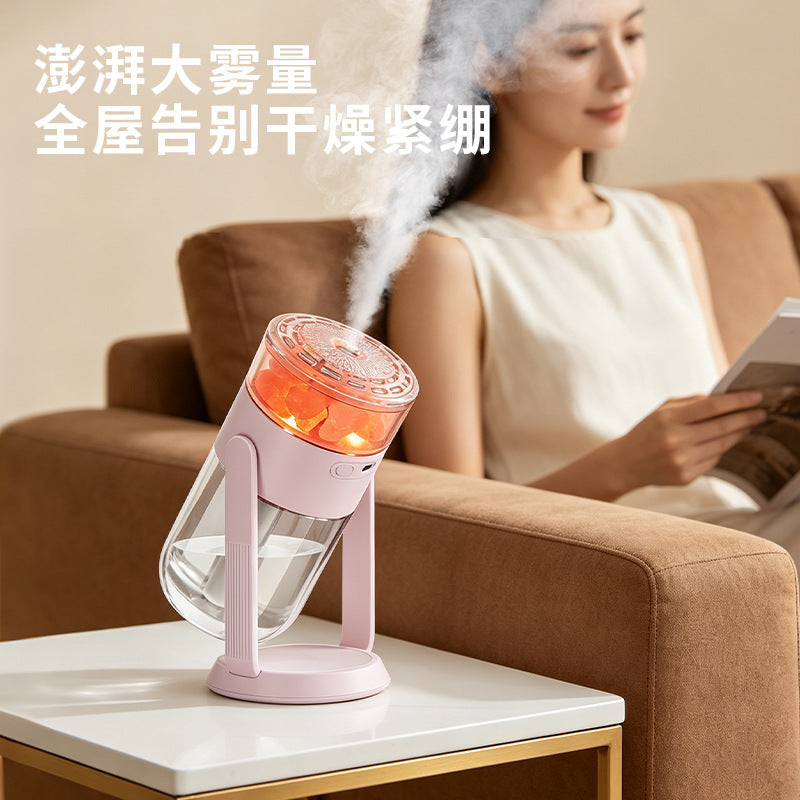 Cross-border 26 new model salt lamp oscillating humidifier with large mist output, USB-powered for home, bedroom, and car use, small air humidifier - image 4
