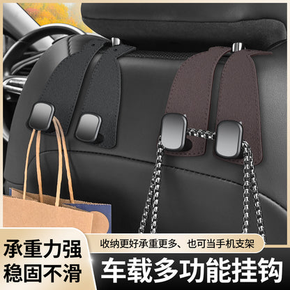Car hook with logo, seat back hook, multifunctional car front and rear seat backrest phone holder, car hook - image 1