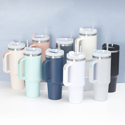 30oz Car Cup Creative 304 Stainless Steel Insulated Cup Giant with Straw Portable Ice Cup - image 1