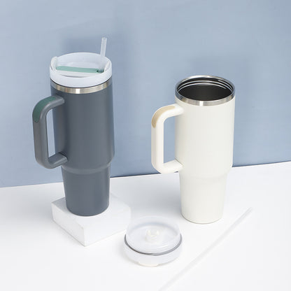 30oz Car Cup Creative 304 Stainless Steel Insulated Cup Giant with Straw Portable Ice Cup - image 2