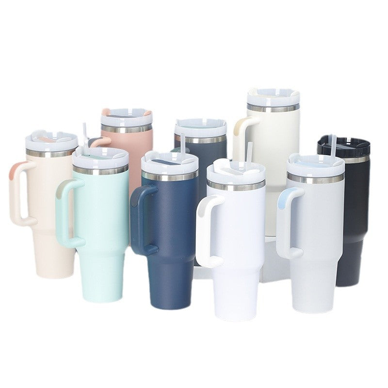 30oz Car Cup Creative 304 Stainless Steel Insulated Cup Giant with Straw Portable Ice Cup - image 5