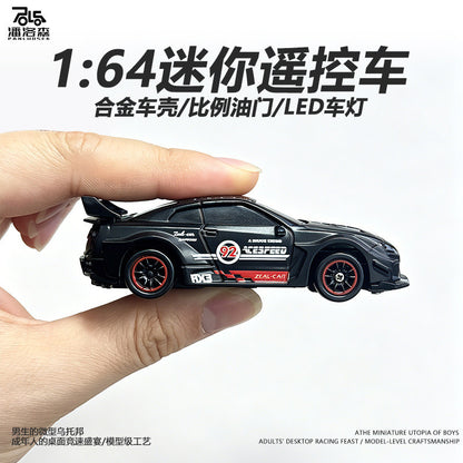 Mini desktop drift remote control car for children 1:64 alloy toy racing car four-wheel drive sports car model for boys - image 1