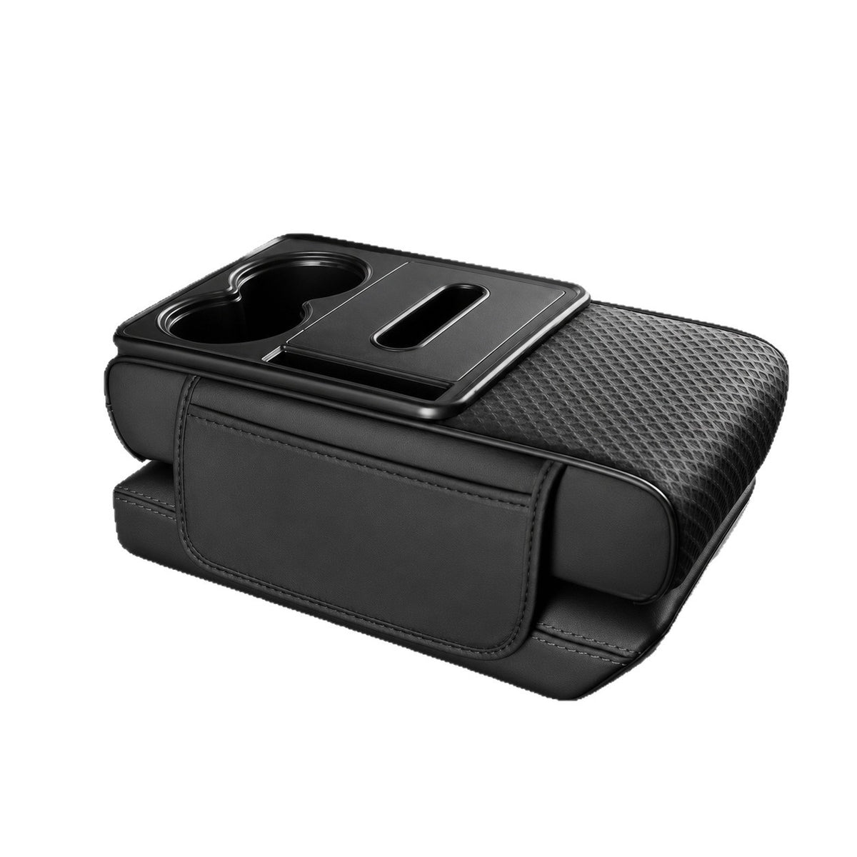 2026 New Model Central Car Armrest Box Heightening Pad Protective Cover with Dual Cup Holders, High-Quality Leather Car Tissue Box - image 5