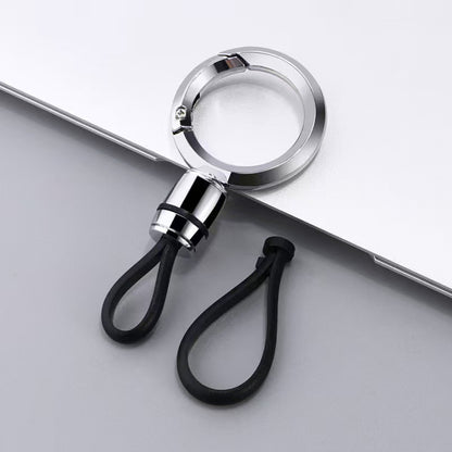 Metal keychain waist loop pendant, simple men's car keychain, anti-loss lanyard, zinc alloy buckle accessory - image 2