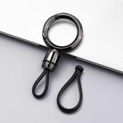Metal keychain waist loop pendant, simple men's car keychain, anti-loss lanyard, zinc alloy buckle accessory - image 3