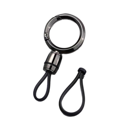 Metal keychain waist loop pendant, simple men's car keychain, anti-loss lanyard, zinc alloy buckle accessory - image 5