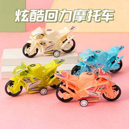 Cartoon pull-back motorcycle parent-child interactive toy for children and toddlers, wholesale supply for street stalls and night markets - image 2