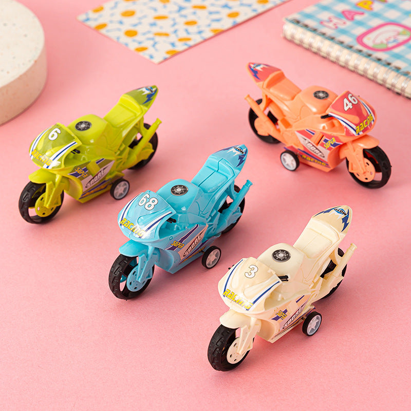 Cartoon pull-back motorcycle parent-child interactive toy for children and toddlers, wholesale supply for street stalls and night markets - image 3