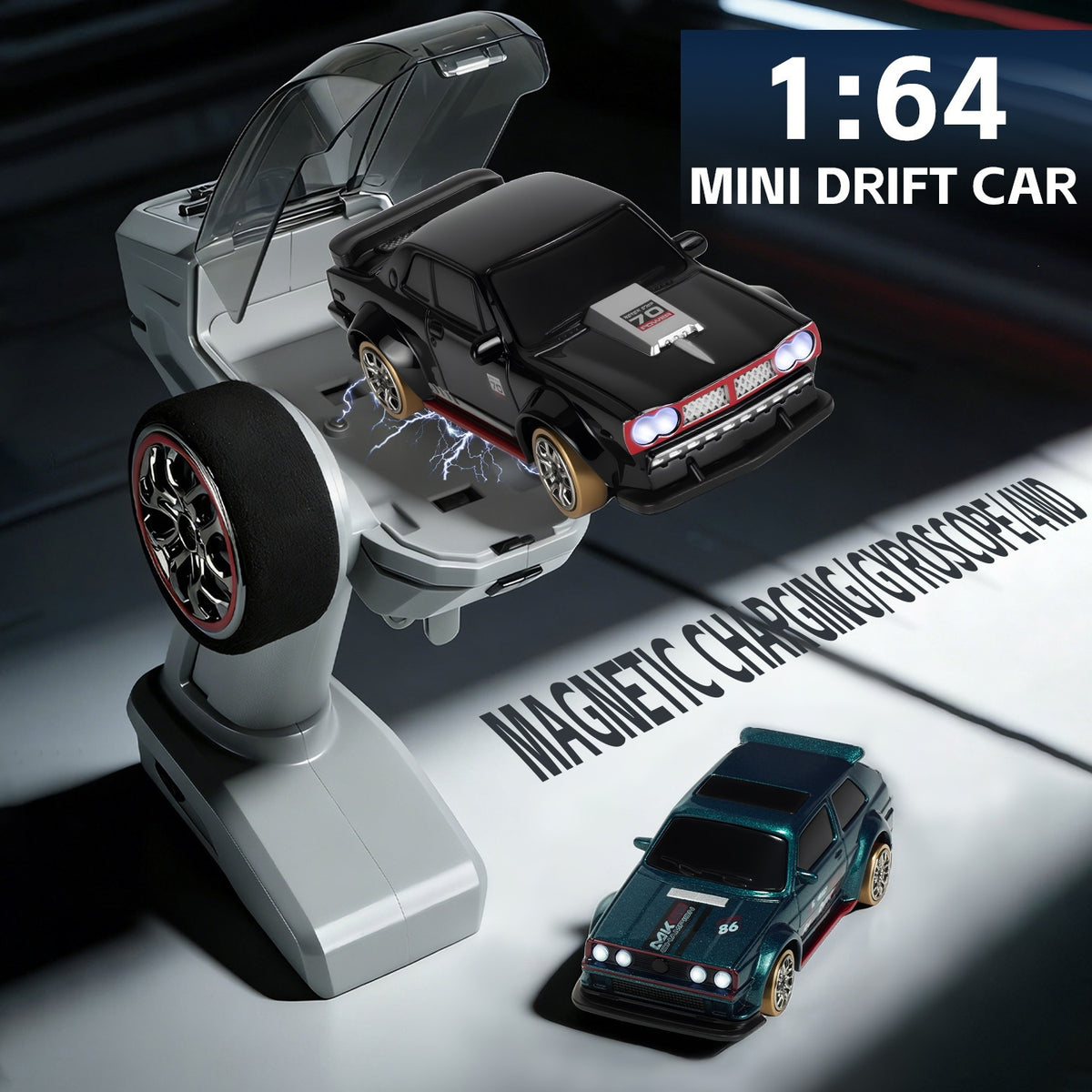 Cross-border best-selling remote control car 1:64 full-scale with gyroscope RC drift racing car desktop mini toy car model - image 2