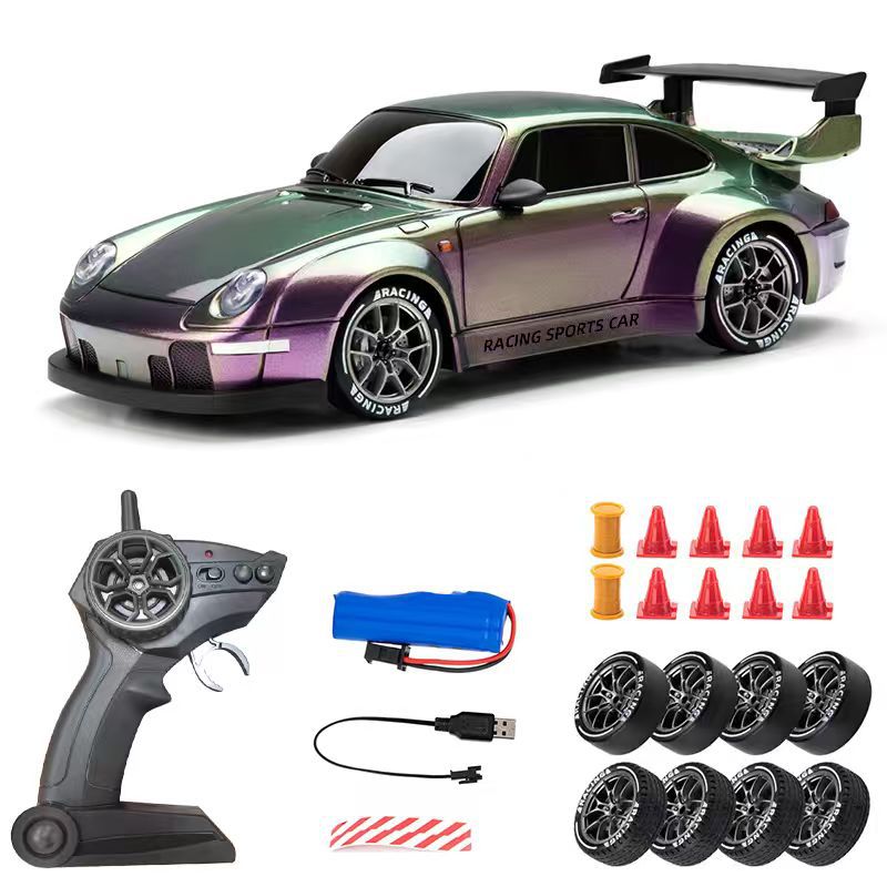 Cross-border 1:24 RC remote control car in haze blue, professional racing car, four-wheel drive drift remote control car toy, TK hot-selling product - image 3