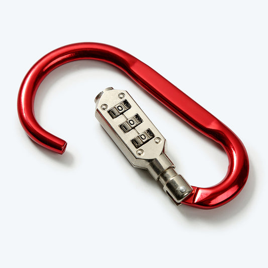 Aluminum alloy carabiner password lock portable D-type travel outdoor backpack padlock electric vehicle helmet anti-theft lock - image 2