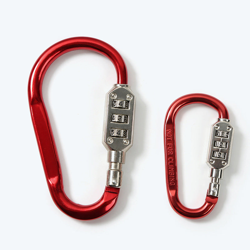 Aluminum alloy carabiner password lock portable D-type travel outdoor backpack padlock electric vehicle helmet anti-theft lock - image 4