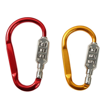 Aluminum alloy carabiner password lock portable D-type travel outdoor backpack padlock electric vehicle helmet anti-theft lock - image 5
