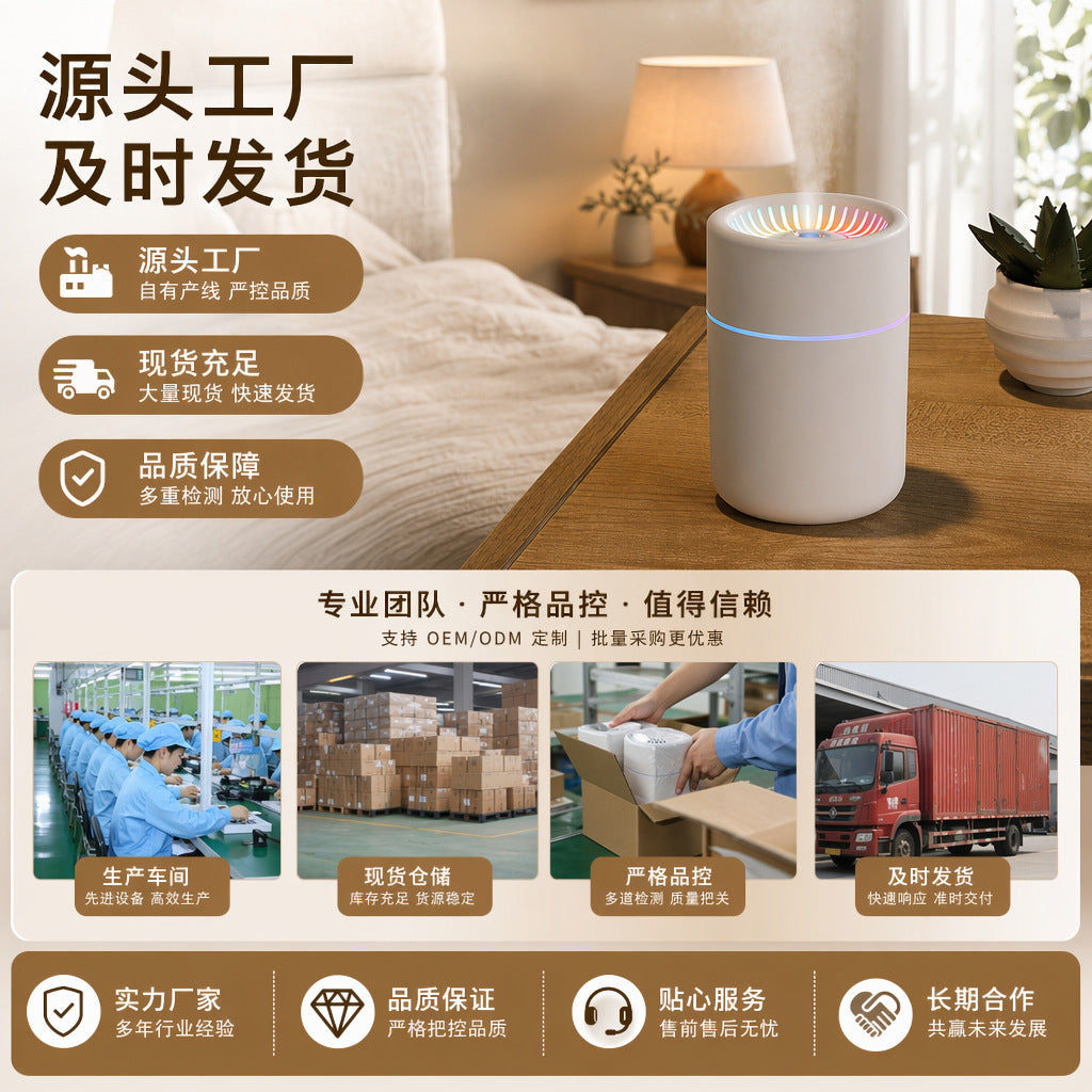 Ms. Li's exclusive KC-certified cross-border colorful humidifier from the source factory, small car-mounted ambient light - image 1