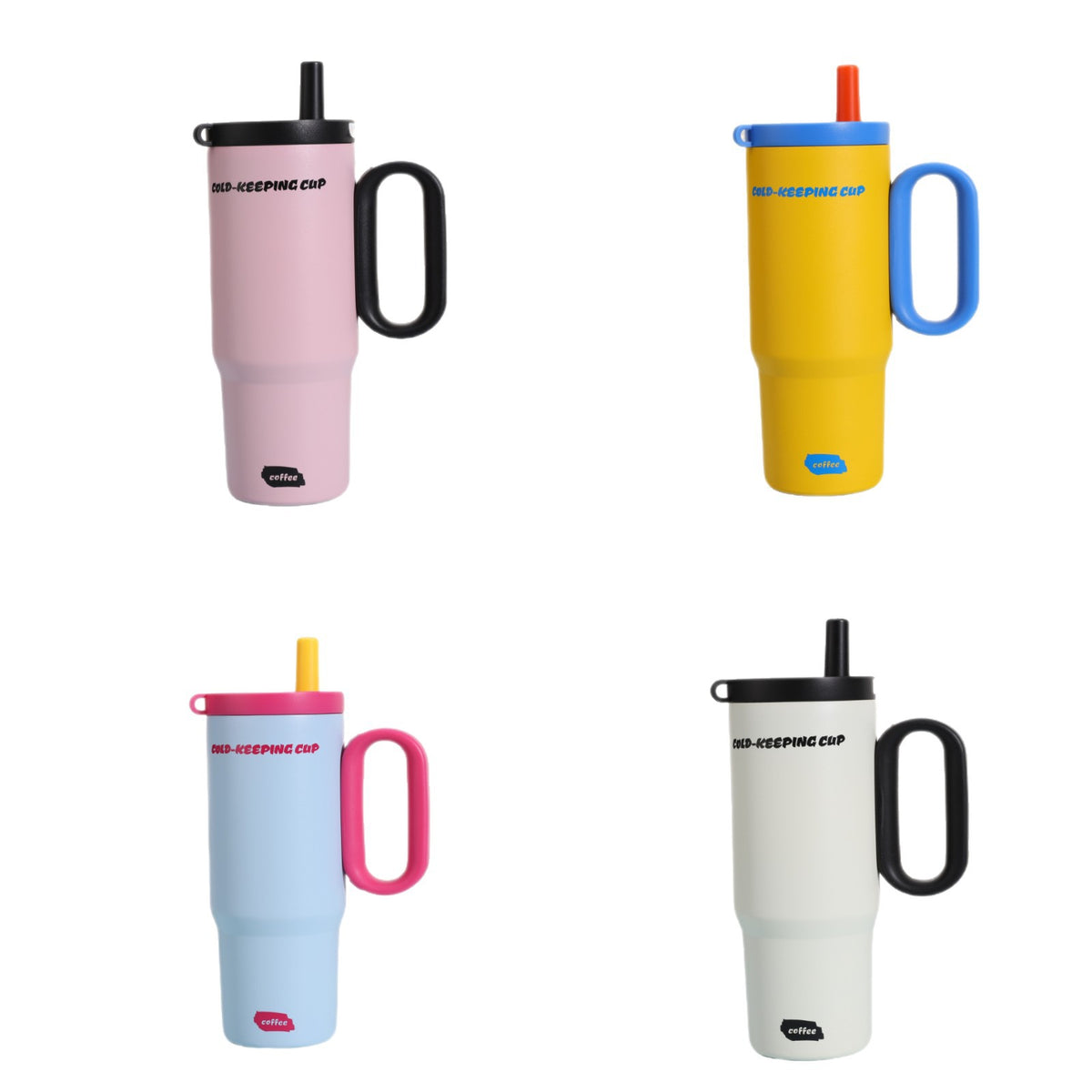 Customized ceramic-lined thermos cup with large capacity, high aesthetic appeal, women's handle, car-friendly water cup, light luxury and high-end feel - image 5
