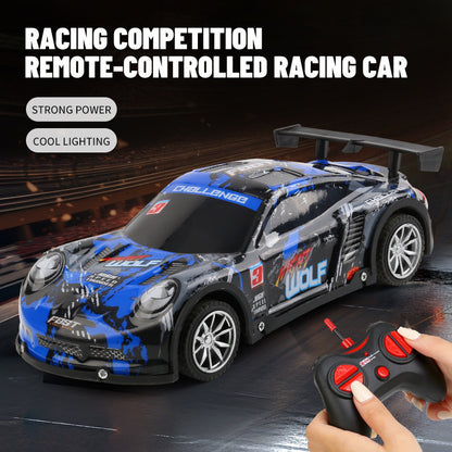 Cross-border photography remote control racing car with PVC body and lights, four-way remote control car, realistic car model, children's remote control car - image 2