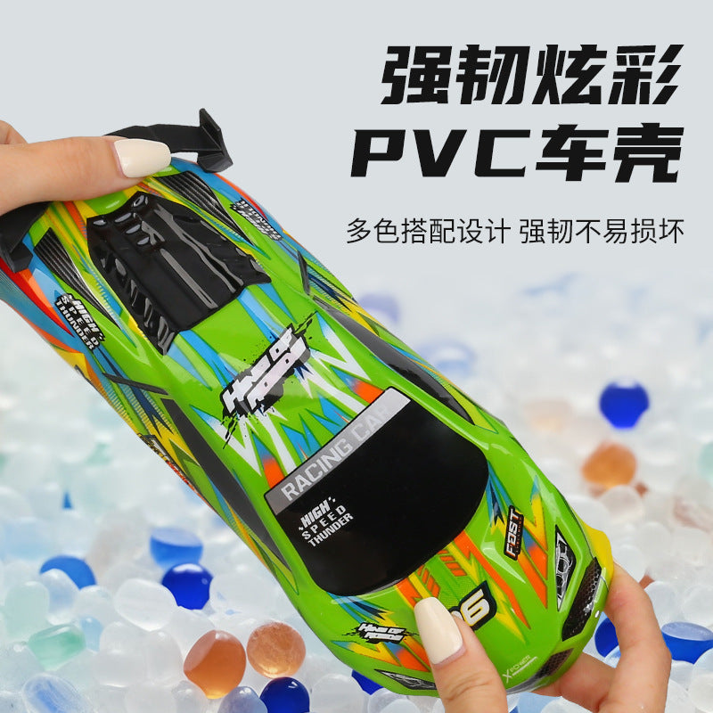 Cross-border photography remote control racing car with PVC body and lights, four-way remote control car, realistic car model, children's remote control car - image 3