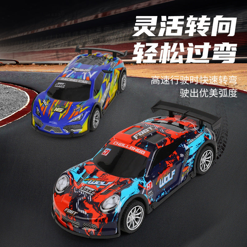 Cross-border photography remote control racing car with PVC body and lights, four-way remote control car, realistic car model, children's remote control car - image 4