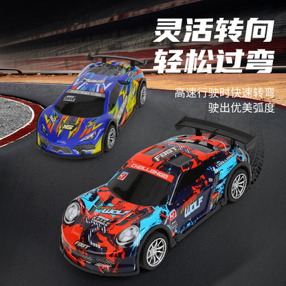 Cross-border photography remote control racing car with PVC body and lights, four-way remote control car, realistic car model, children's remote control car - image 4