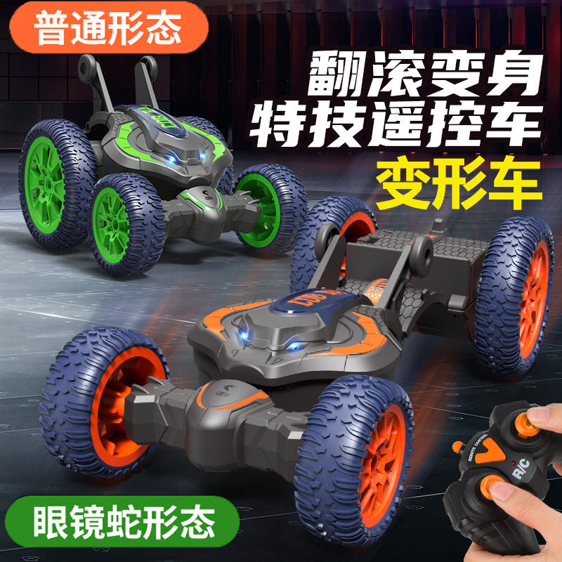 2.4G remote control flip-over double-sided stunt car with lights, twist and transform, drift remote control car, off-road climbing with lights and stunts - image 1