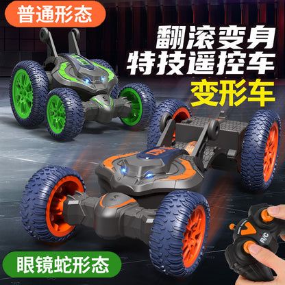 2.4G remote control flip-over double-sided stunt car with lights, twist and transform, drift remote control car, off-road climbing with lights and stunts - image 1