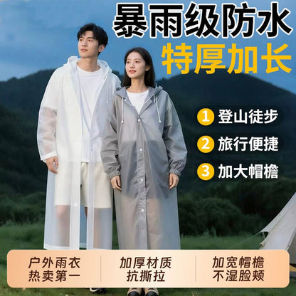 Electric vehicle raincoat EVA unisex one-piece long full-body rainproof adult outdoor hiking rain poncho - image 2