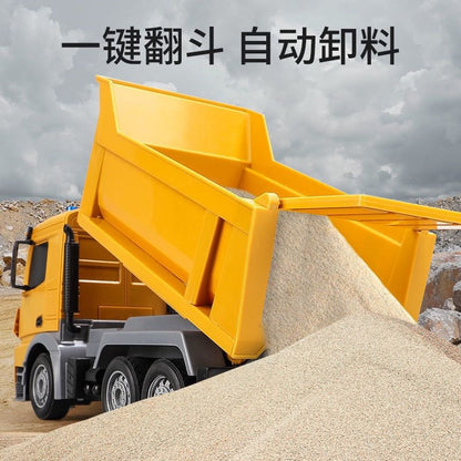 Children's heavy-duty remote control construction vehicle, cement truck toy, extra-large construction vehicle, tank truck, 2.4G dump truck car - image 2