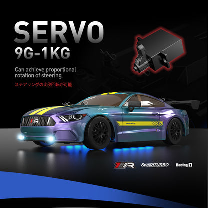 Cross-border remote control drift GTR high-speed four-wheel drive car 1:16 RC model racing car with lights, racing toy for boys - image 2