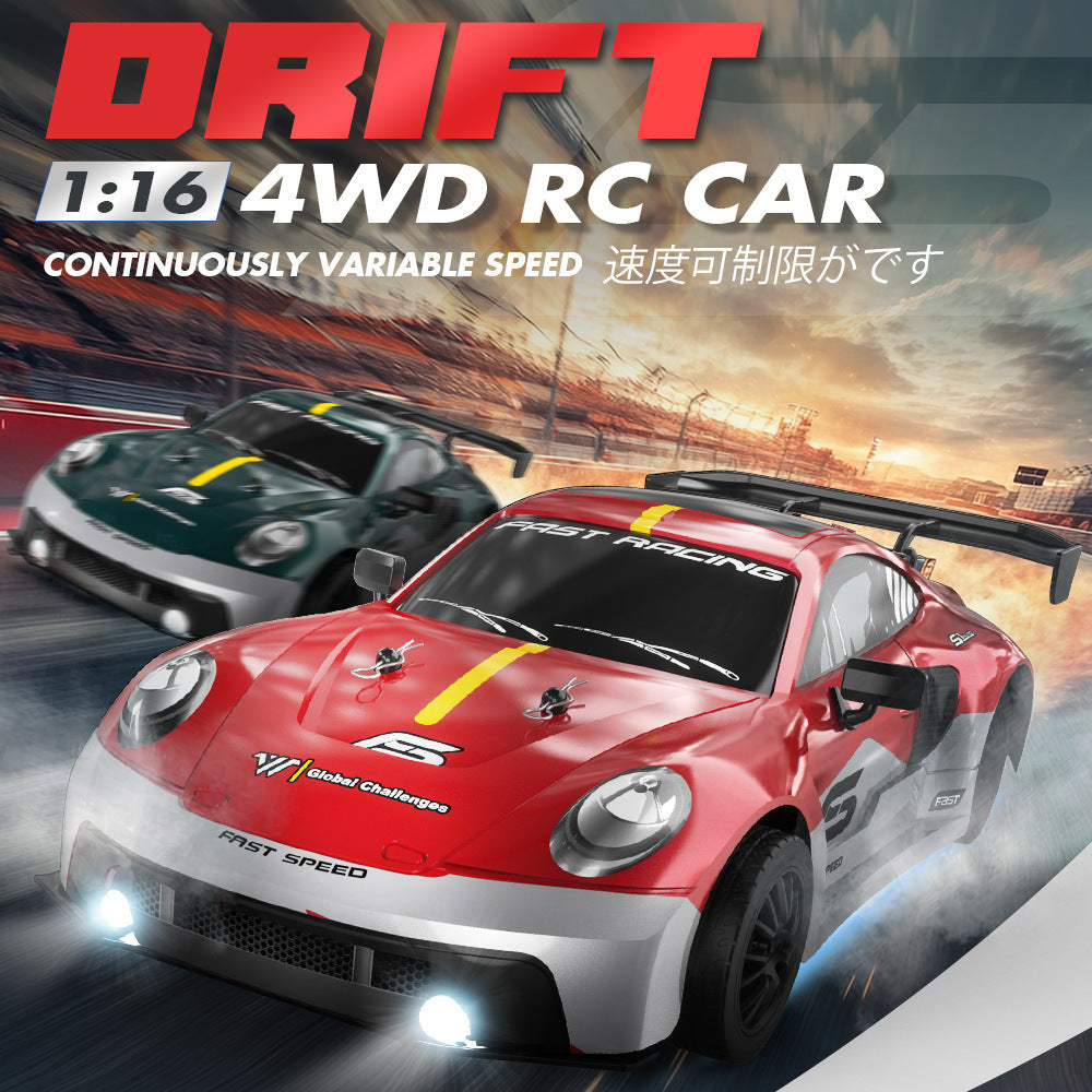 Cross-border remote control drift GTR high-speed four-wheel drive car 1:16 RC model racing car with lights, racing toy for boys - image 3