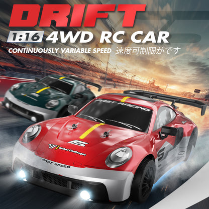 Cross-border remote control drift GTR high-speed four-wheel drive car 1:16 RC model racing car with lights, racing toy for boys - image 3