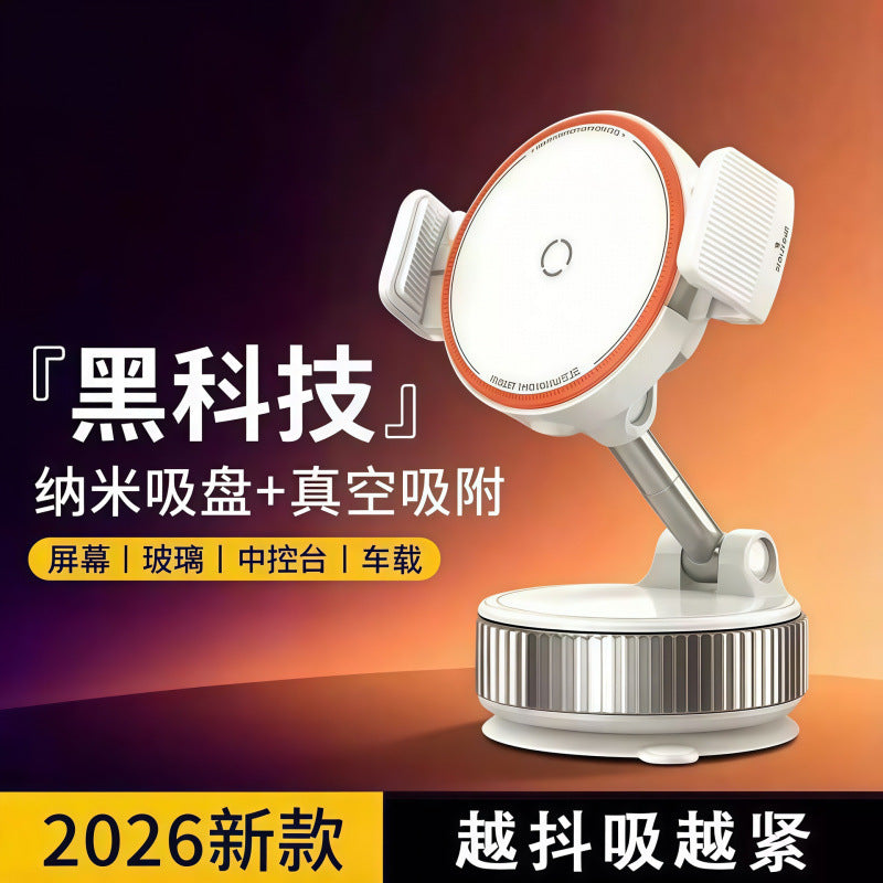 Popular car phone holder with nano suction cup and clip, foldable car phone mount for navigation on the center console - image 2