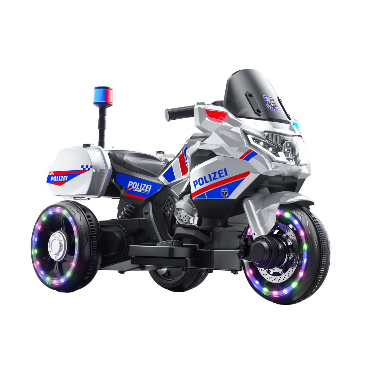 Children's electric motorcycle, baby toy car, ride-on tricycle for boys and girls, rechargeable police remote control toy car - image 5
