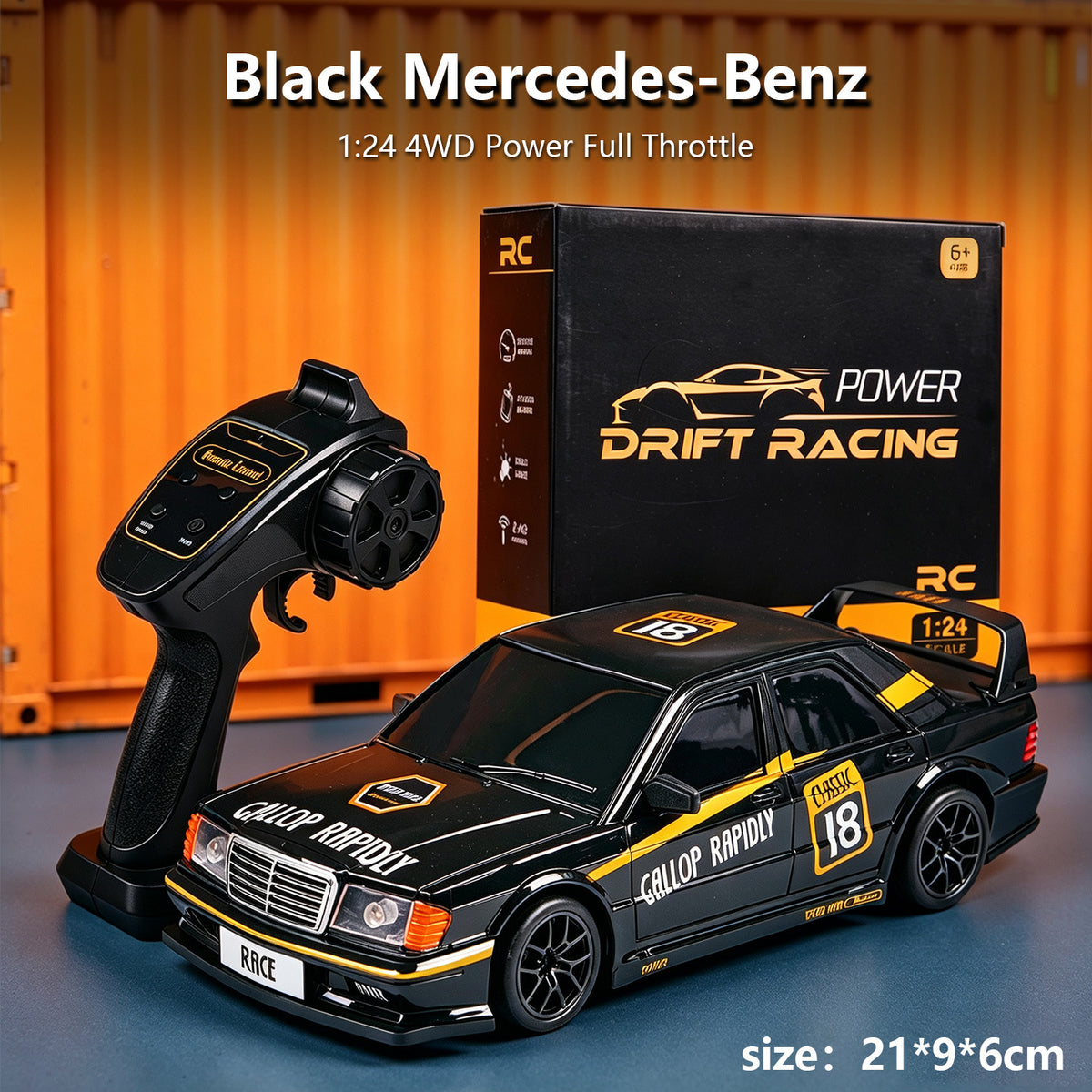 1:24 four-wheel drive remote control drift car RC racing model toy for children and boys, simulated high-speed drift car - image 2