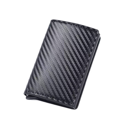 Carbon fiber aluminum alloy men's card holder with automatic pop-up anti-theft feature, car key case, multifunctional card storage box - image 4